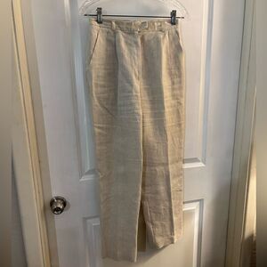 Talbots Tan Linen Pants Sz 6 petite